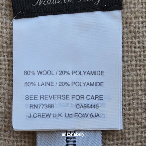 NWOT J. Crew Wool Woven Plaid Scarf Grey Tan Lavender Purple - Picture 10 of 10